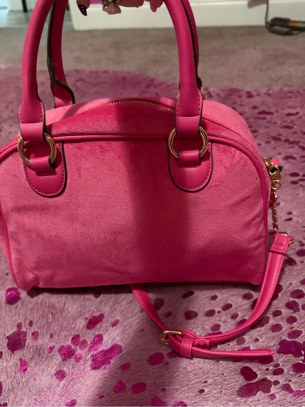 Juicy Couture Bright Pink Satchel with Heart Charm